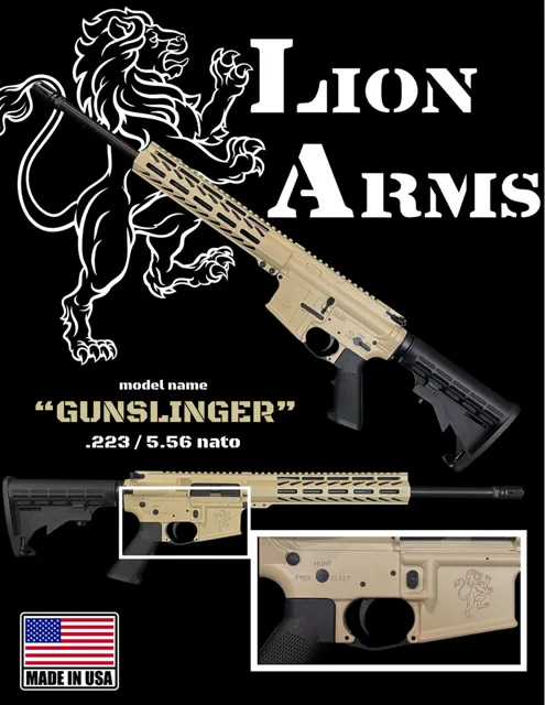 Lion Arms Gunslinger 16 inch AR-15 rifle in FDE Cerakote